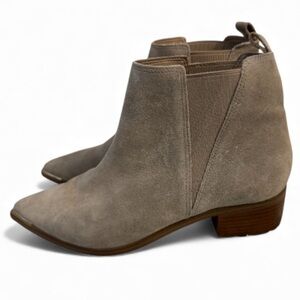 Marc Fisher LTD Yale Pointy Toe Chelsea Bootie in taupe suede
